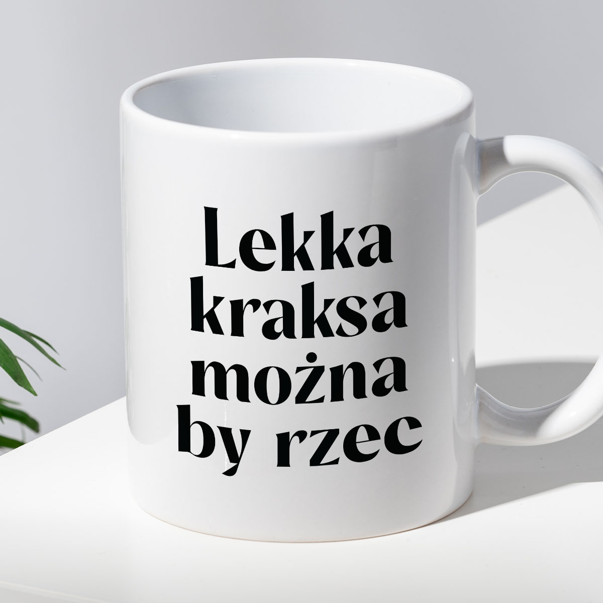 Kubek z nadrukiem "Lekka kraksa można by rzec" 330 ml zdjęcie 2