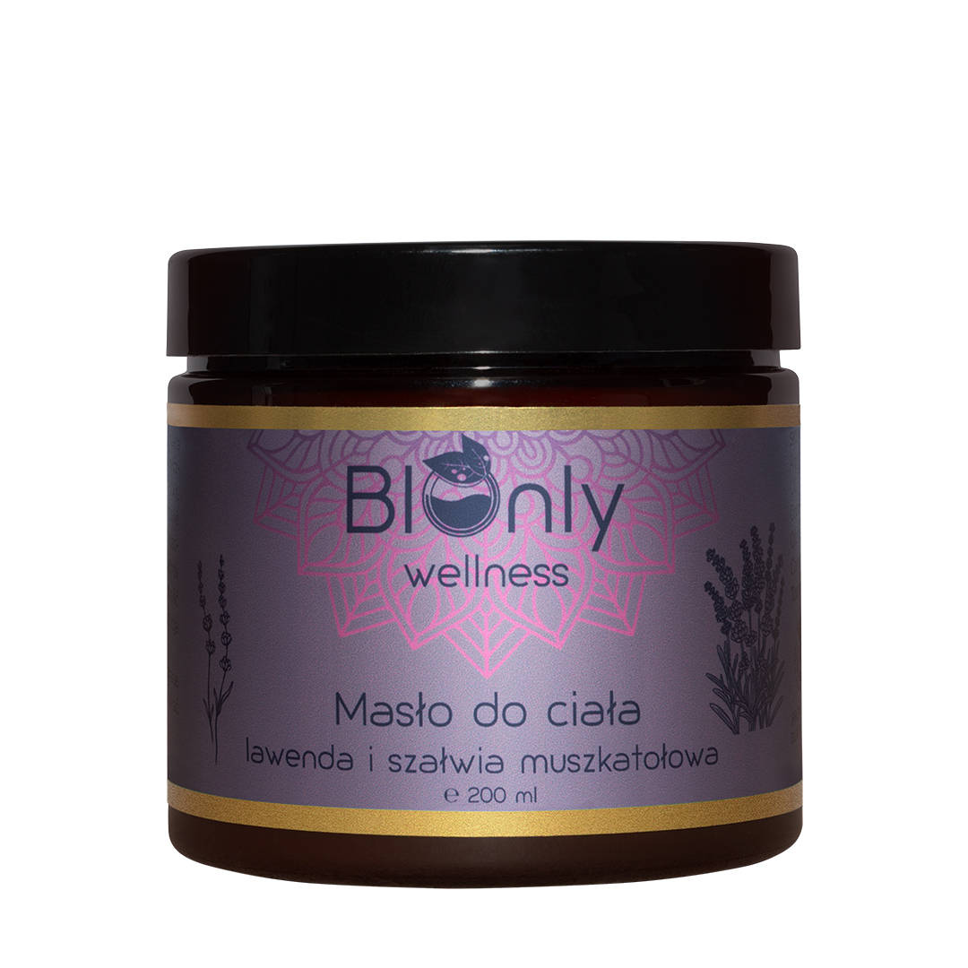 Masło do ciała lawenda i szałwia muszkatołowa wellness 200ml - BIOnly zdjęcie 3