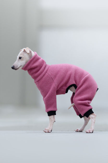 Pink fleece jumpsuit PUPPY - GreyIggy image 2