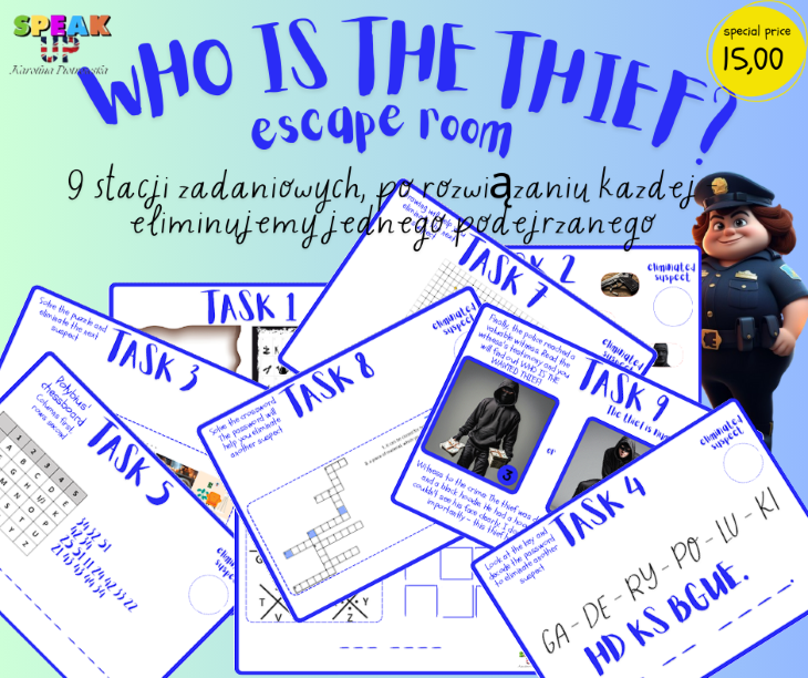 WHO IS THE THIEF? escape room  - Speak UP zdjęcie 3