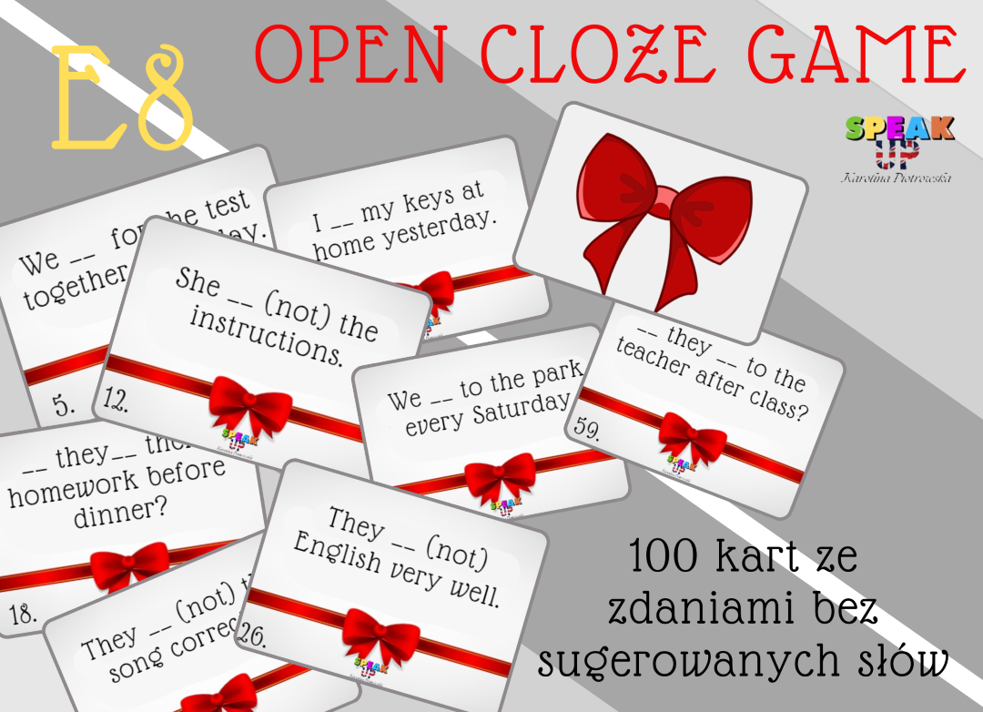 E8 OPEN CLOZE GAME + worksheets - Speak UP zdjęcie 1