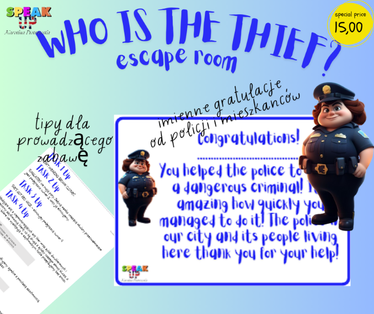 WHO IS THE THIEF? escape room  - Speak UP zdjęcie 4