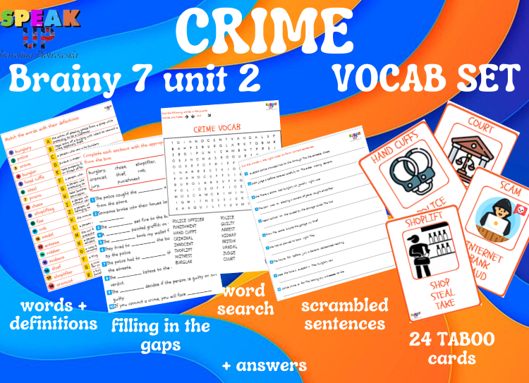 CRIME Brainy 7 Unit 2 Extra Resources SET - Speak UP zdjęcie 1