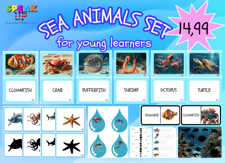 SEA ANIMALS resources SET for young learners - Speak UP zdjęcie 1