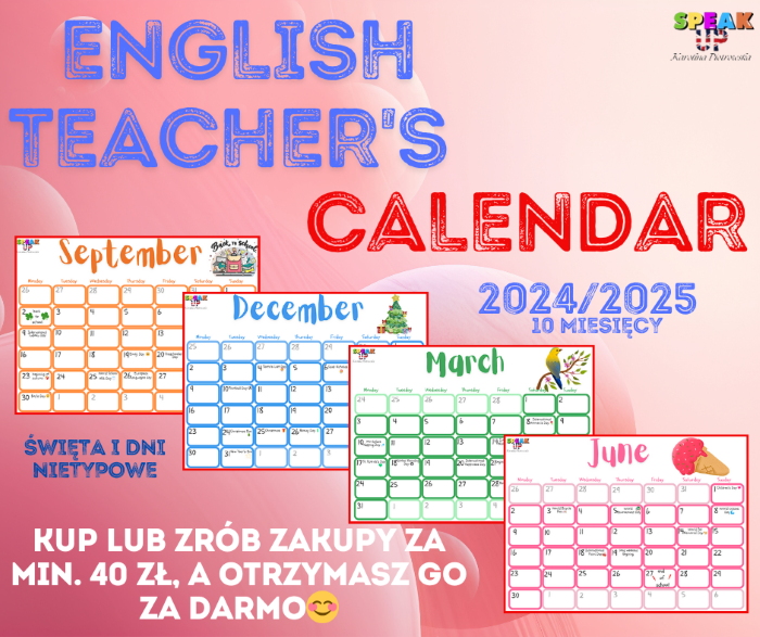 ENGLISH TEACHER'S (FREE*) CALENDAR 2024/2025 - Speak UP zdjęcie 1