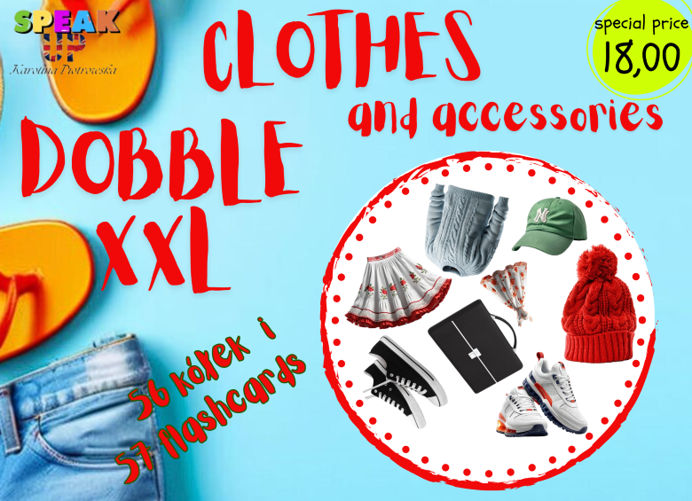 CLOTHES and accessories DOBBLE XXL + flashcards - Speak UP zdjęcie 1