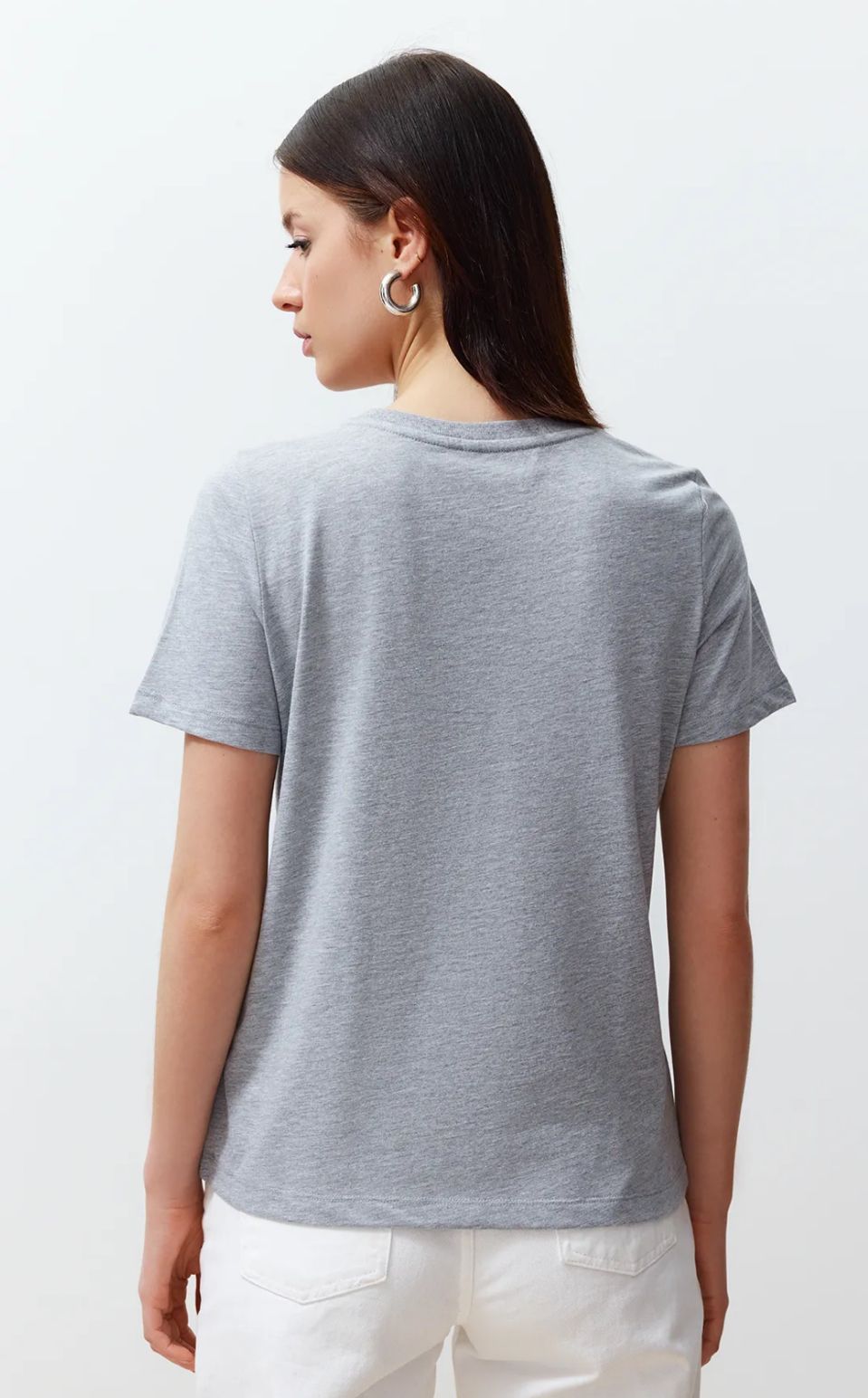 T-shirt Alaska z haftem szary zdjęcie 1