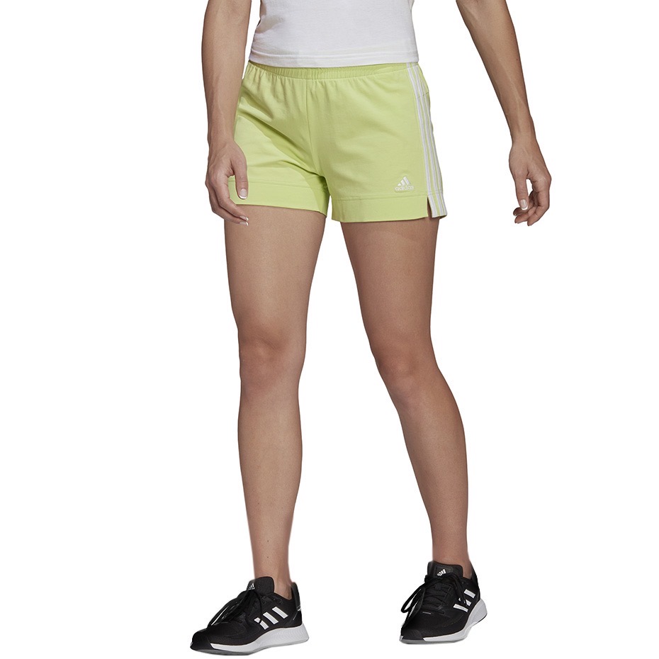 Spodenki damskie adidas Essentials Slim 3-Stripes Shorts zielone HE9361 - ADIDAS zdjęcie 1