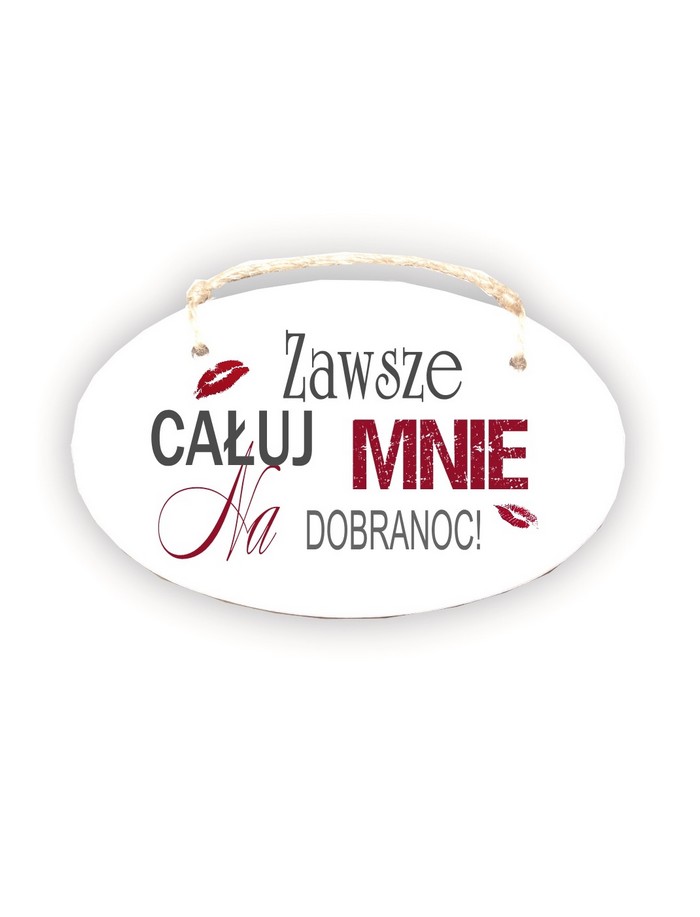 Zawieszka Elipsa 02 - Zawsze całuj...- E/02/34 zdjęcie 1