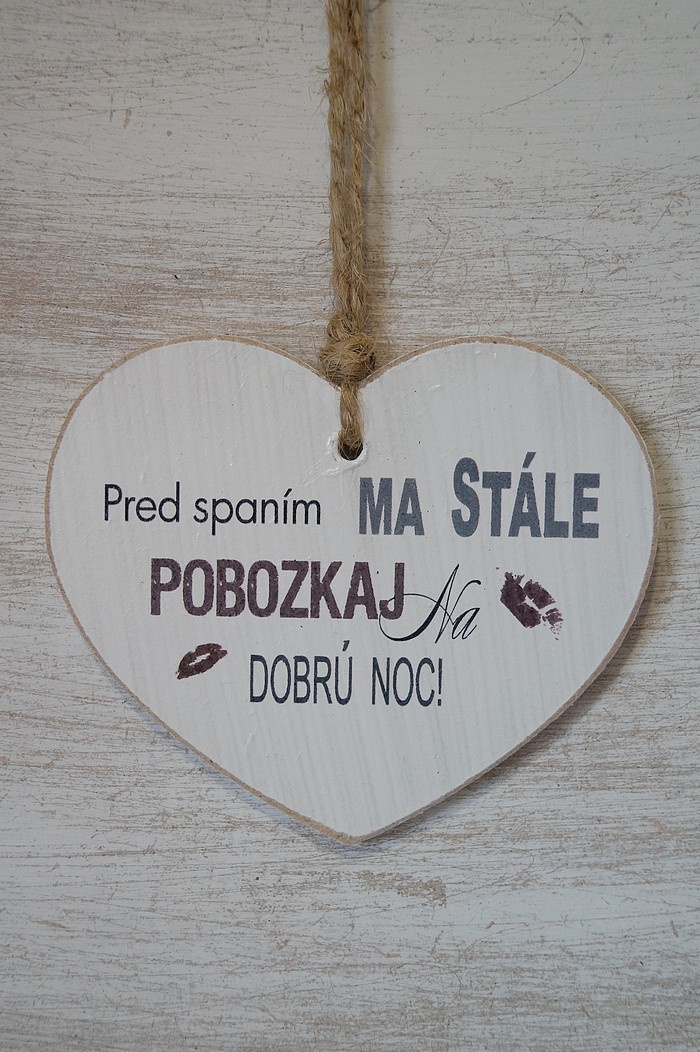 Zawieszka Serce 02 - Pred spanim ma stale pobozkaj...  - S/02/34SK zdjęcie 1