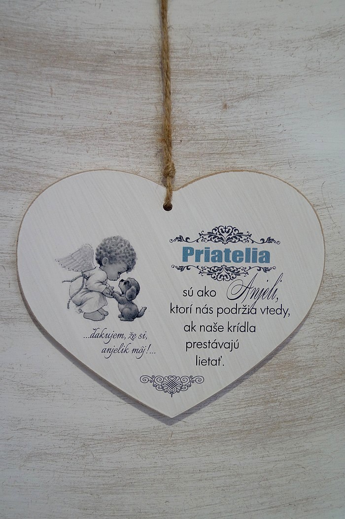 Zawieszka Serce 04 - Priatelia su ako anjeli...  - S/04/374SK zdjęcie 1