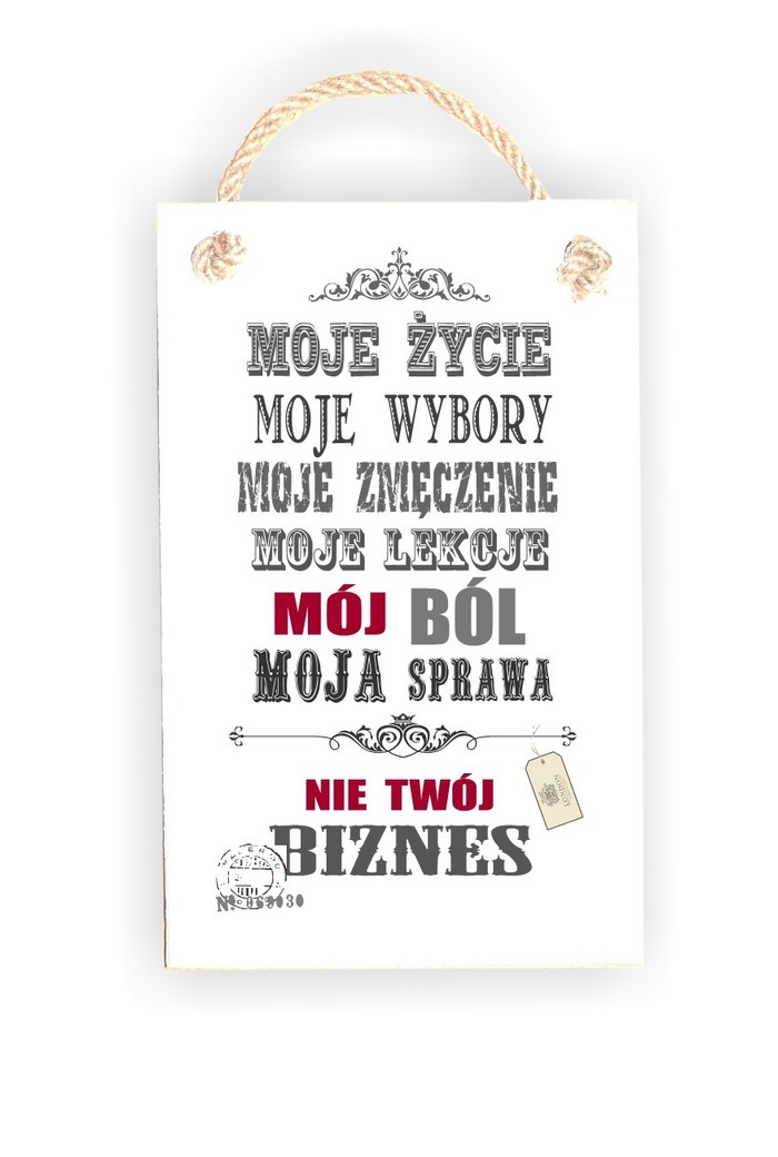 Tabliczka 06 - Moje życie moje wybory... - TC/06/505 zdjęcie 1