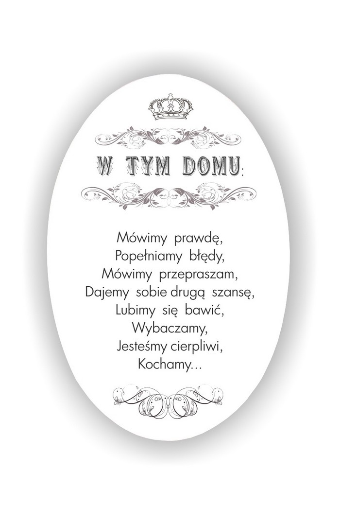 Zawieszka Elipsa 05 - W tym domu mówimy prawdę... - E/05/487 pion zdjęcie 1