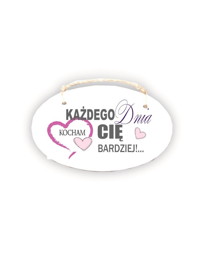 Zawieszka Elipsa 01 - Każdego dnia kocham Cię bardziej!... - E/01/96 zdjęcie 1