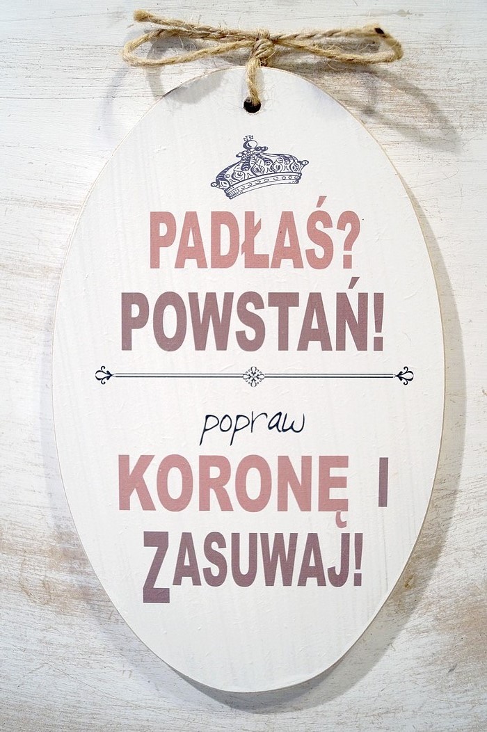 Zawieszka Elipsa 01 - Padłaś? Powstań!... - E/01/681 PION zdjęcie 1