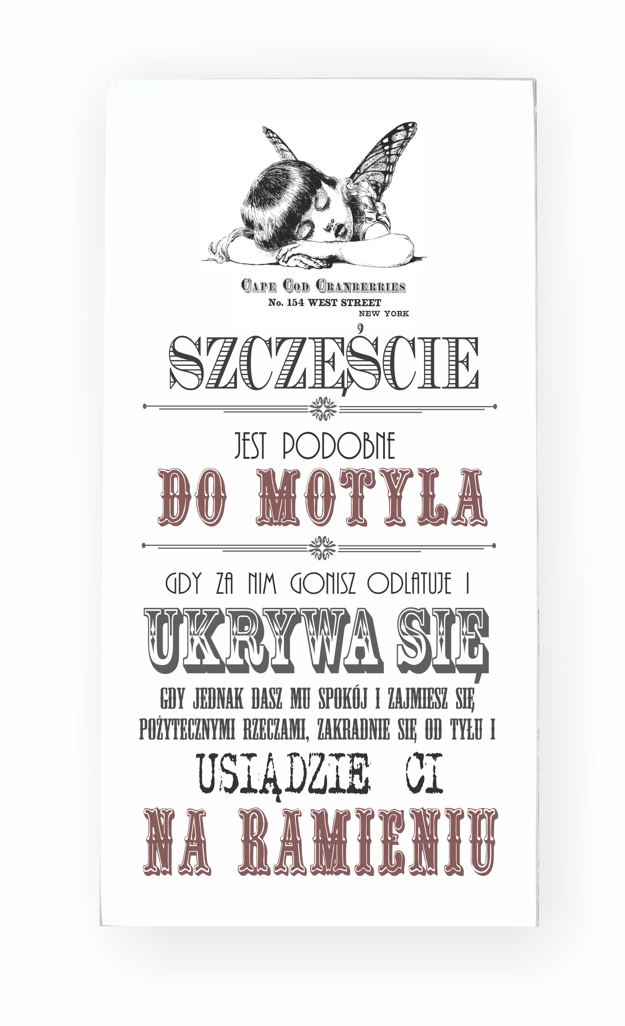 Tabliczka 08 - "Szczęście jest podobne do motyla..." - TC/08/707 zdjęcie 1