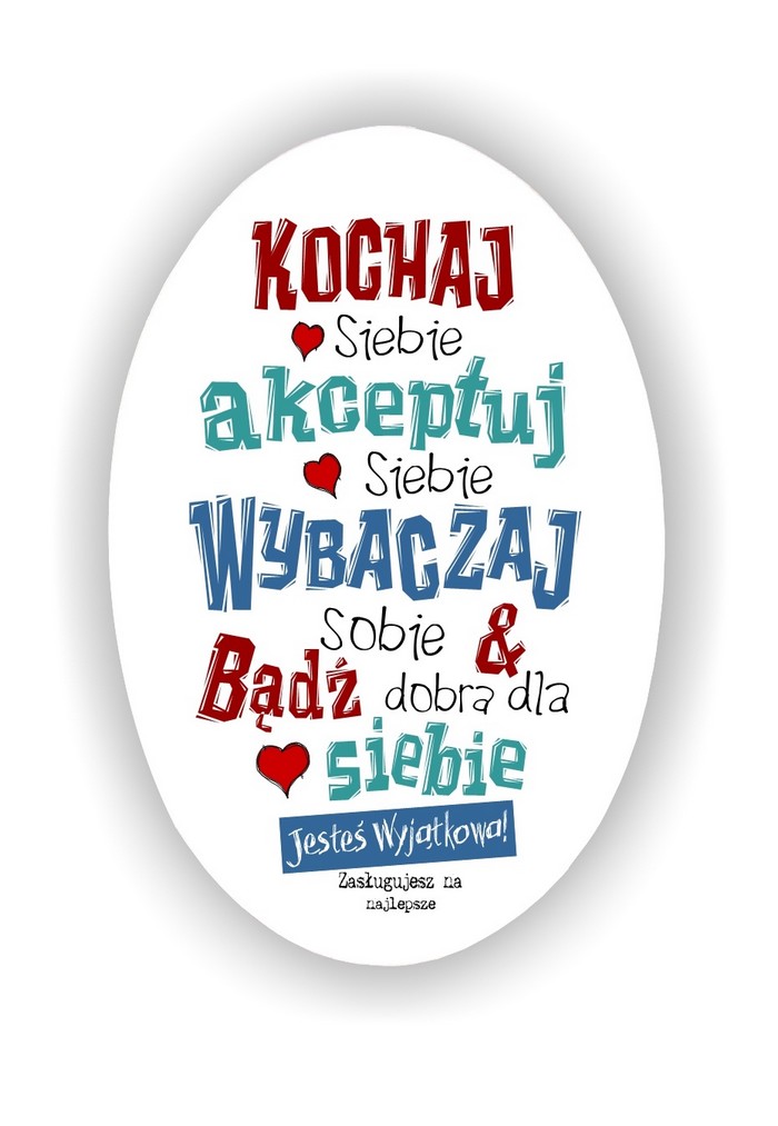 Zawieszka Elipsa 05 - Kochaj siebie, akceptuj siebie... (dla niej) - E/05/737 PION zdjęcie 1