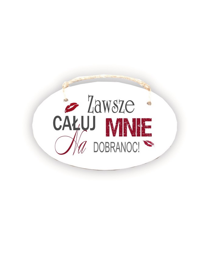 Zawieszka Elipsa 01 - Zawsze całuj... - E/01/34 zdjęcie 1