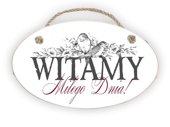 Zawieszka Elipsa 05 - Witamy, miłego dnia! - E/05/12 zdjęcie 1