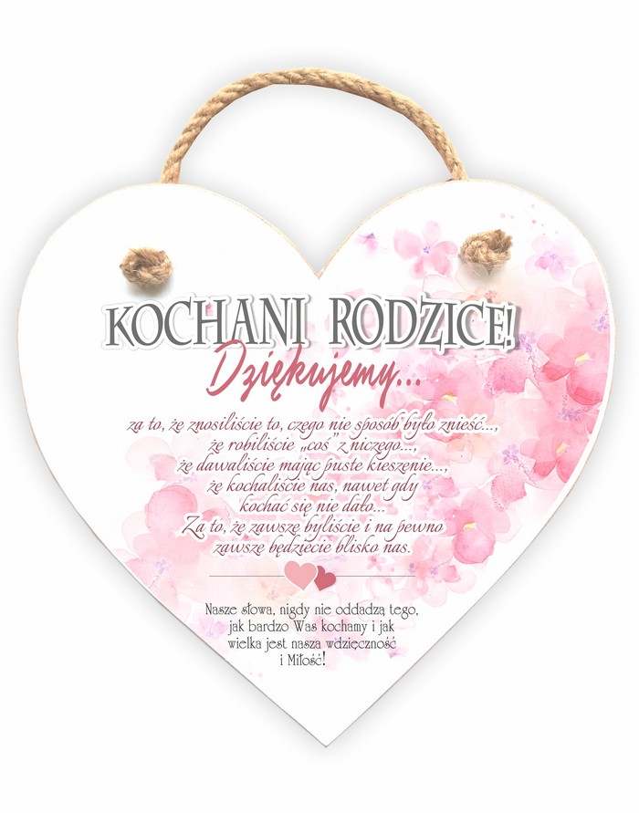 Zawieszka Serce 06 - Kochani Rodzice! Dziękujemy... - S/06/1118 zdjęcie 1