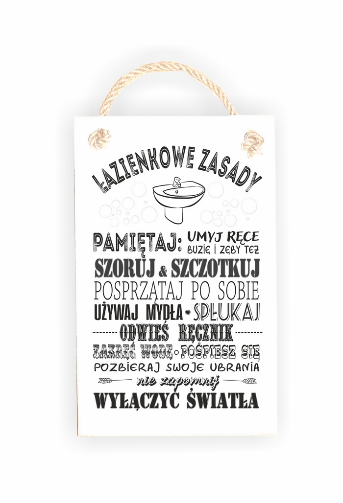 Tabliczka 06 -  Łazienkowe zasady - TC/06/1124 zdjęcie 1