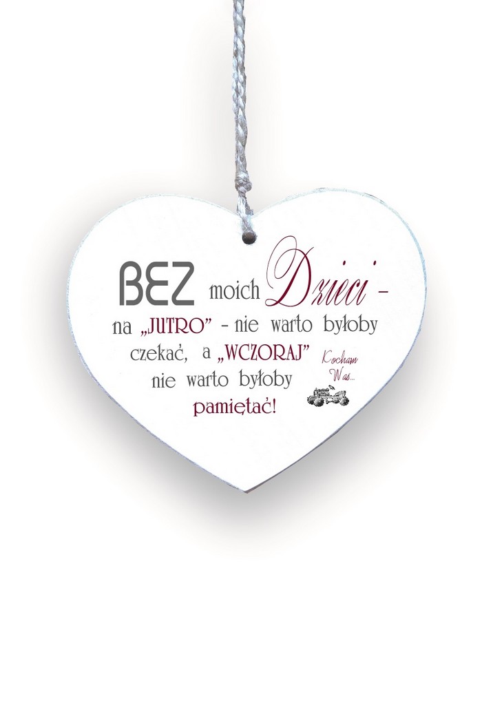 Zawieszka Serce 04 - Bez moich dzieci... - S/04/07 zdjęcie 1