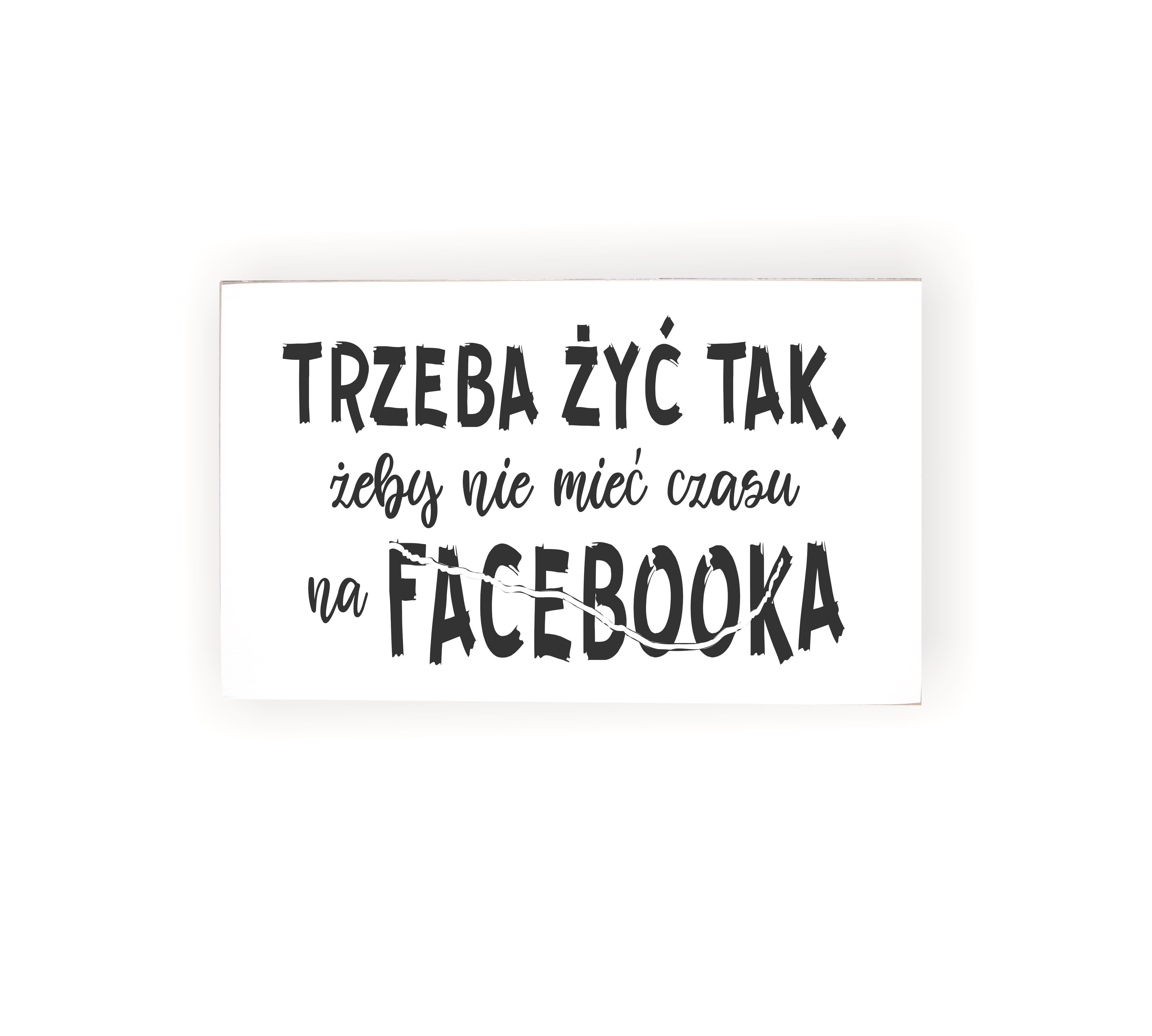 Tabliczka 06 - Trzeba żyć FB - biała...  - TC/06/1347-B zdjęcie 1