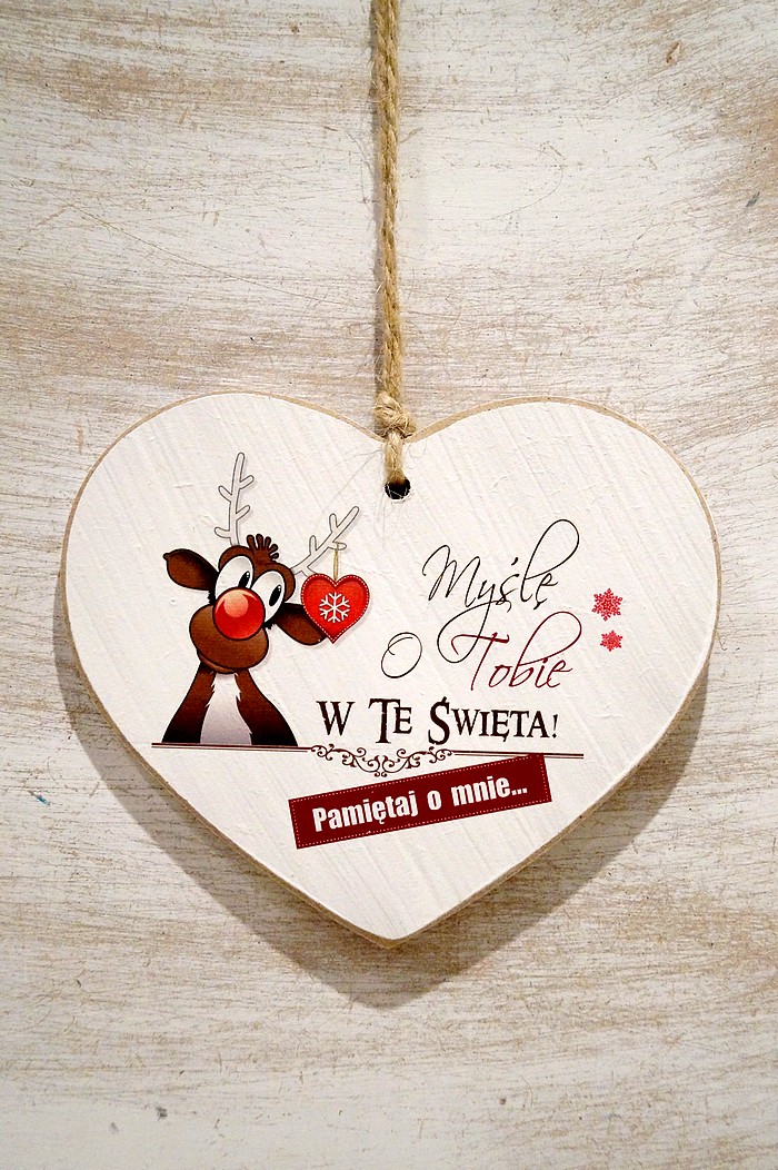 Zawieszka Serce 02 - Myślę o Tobie w te Święta - SX/02/12 zdjęcie 1