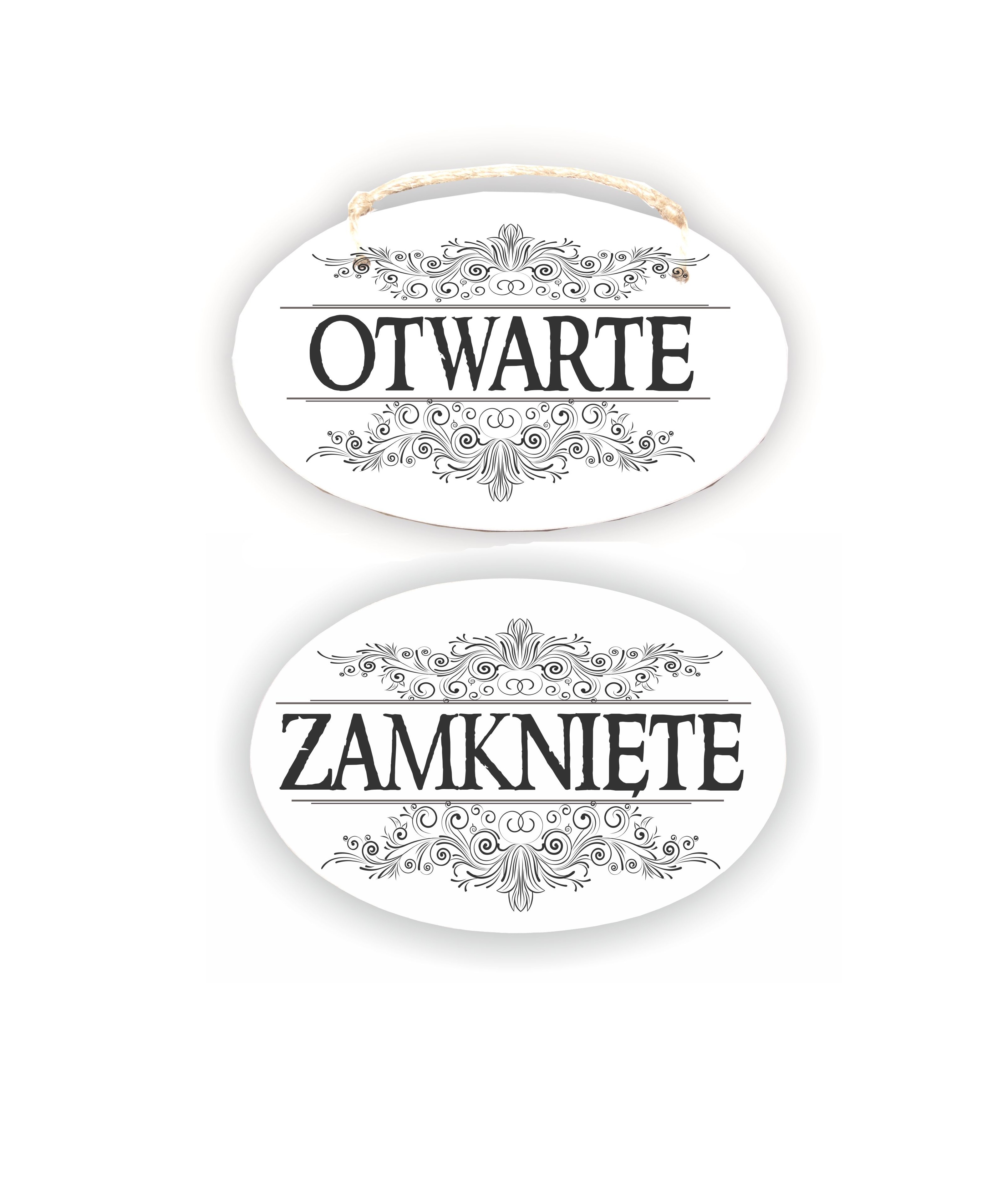 Zawieszka Elipsa Dwustronna 01 - Otwarte/Zamknięte - ED/01/69 zdjęcie 1