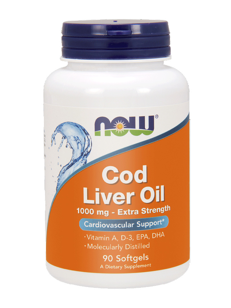 Now Foods Cod Liver Oil (Tran) 1000 mg - 90 kapsułek zdjęcie 1