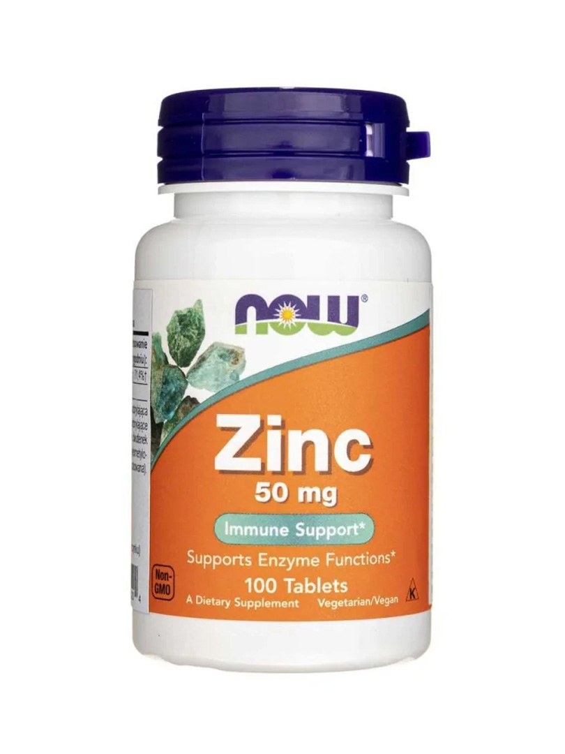 Now Foods Zinc (Cynk) 50 mg - 100 tabletek zdjęcie 1