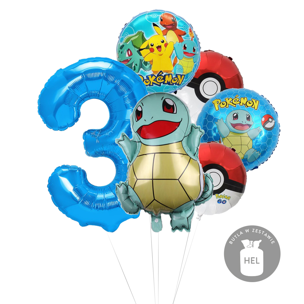 Zestaw balonów z helem - Pokemon Squirtle zdjęcie 1