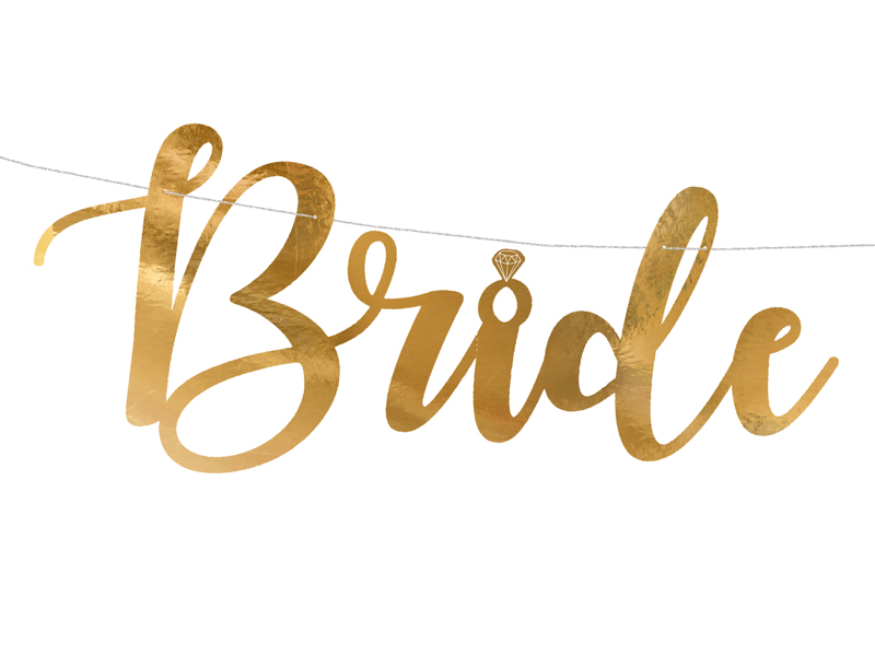 Baner Bride to be, złoty, 80x19cm zdjęcie 4