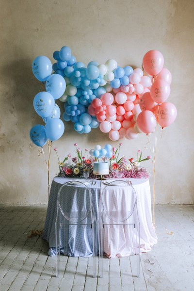 Balonowy topper na tort, niebieski, 29 cm zdjęcie 4