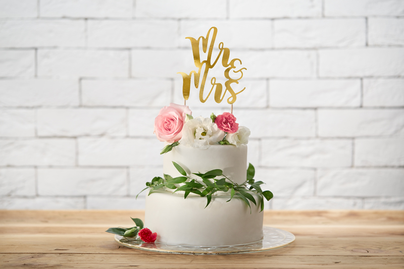 Topper na tort Mr&Mrs, 25,5cm zdjęcie 3