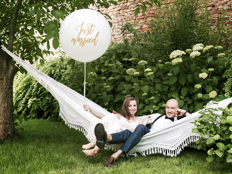 Balon gigant z nadrukiem Just married, 1 m zdjęcie 2