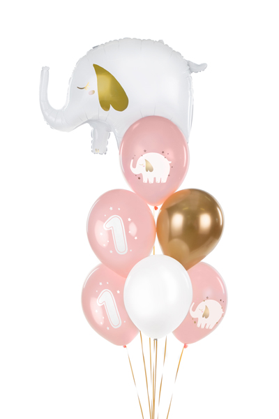 Balony 30 cm, Roczek, Baby pink, 6 szt. zdjęcie 2