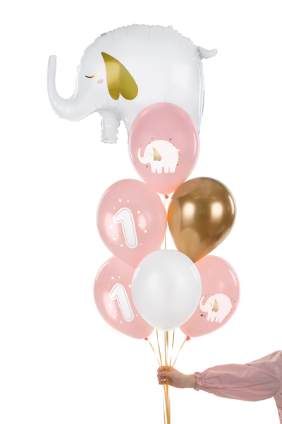 Balony 30 cm, Roczek, Baby pink, 6 szt. zdjęcie 3