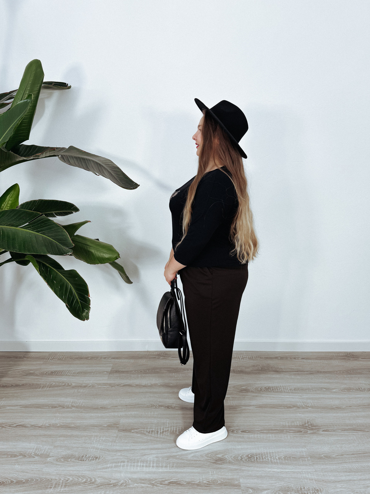 Bluzka z bawełny czarna OFF PINK zdjęcie 4