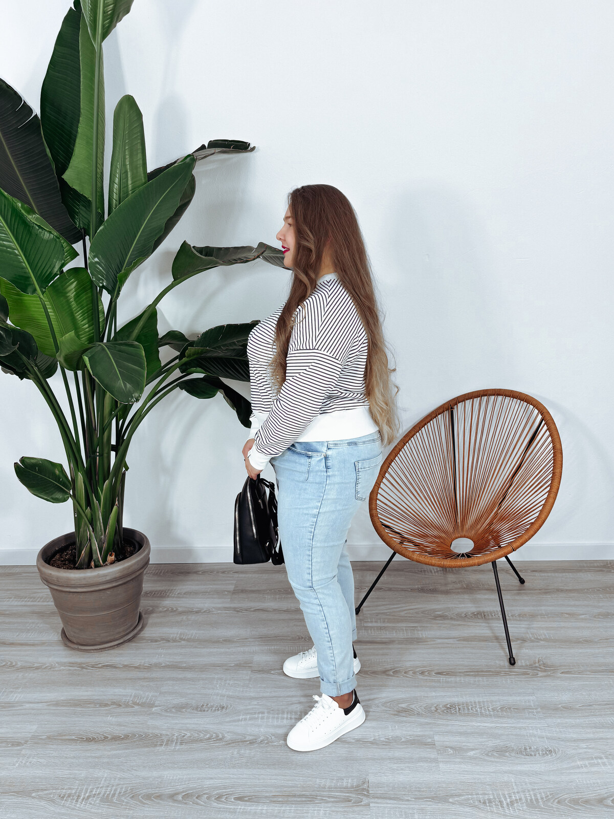Bluza w paski śmietankowo-granatowe LA MILLA zdjęcie 3