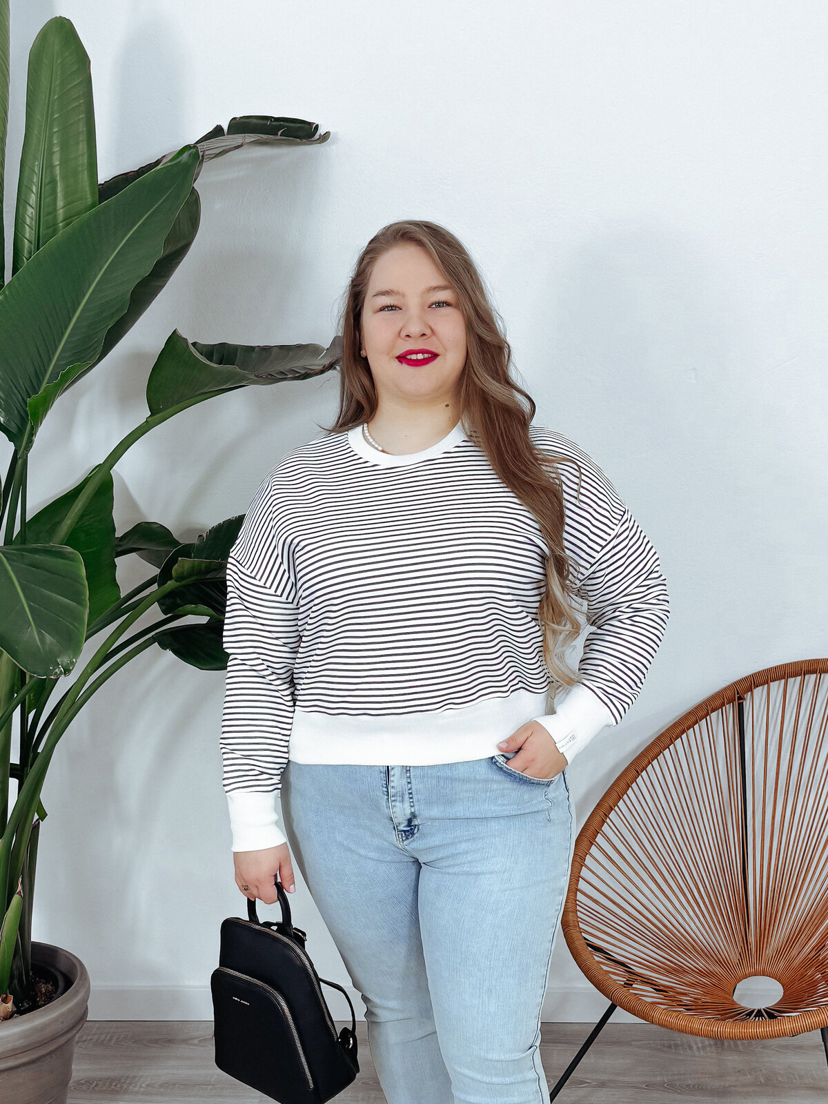 Bluza w paski śmietankowo-granatowe LA MILLA zdjęcie 1