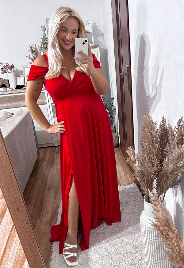 ŠATY VICTORIA MAXI PLUS SIZE RED - produkt polski obrázek 2