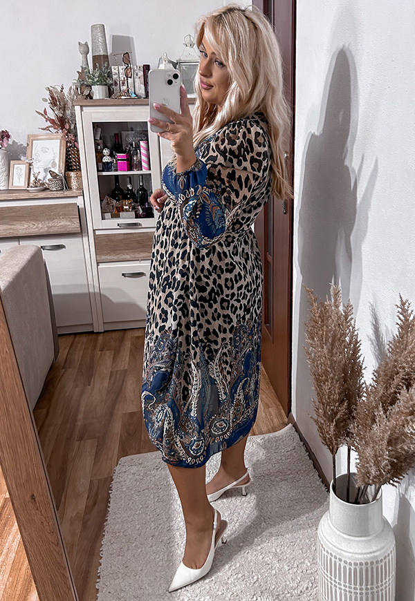 ŠATY LANA MIDI PLUS SIZE PANTHER BLUE 03 obrázek 3