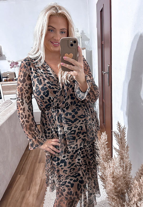 ŠATY SHERRI PLUS SIZE PANTHER BEIGE 01 - włoski obrázek 2