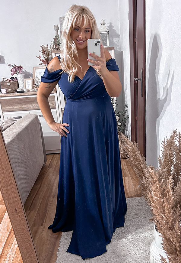 ŠATY VICTORIA MAXI PLUS SIZE NAVY - produkt polski obrázek 3