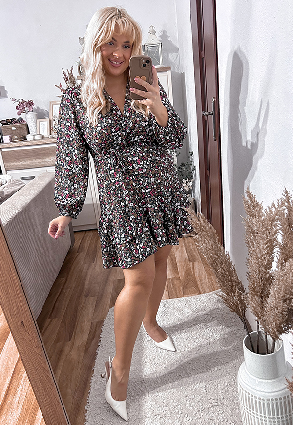 ŠATY MIA PLUS SIZE TINY FLOWERS 04 - włoski obrázek 2