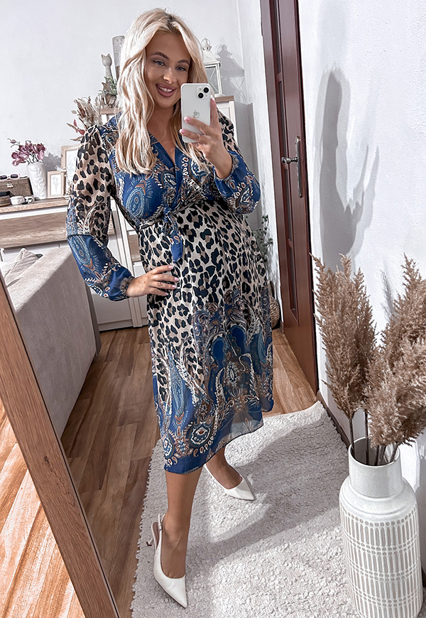 ŠATY LANA MIDI PLUS SIZE PANTHER BLUE 03 obrázek 1