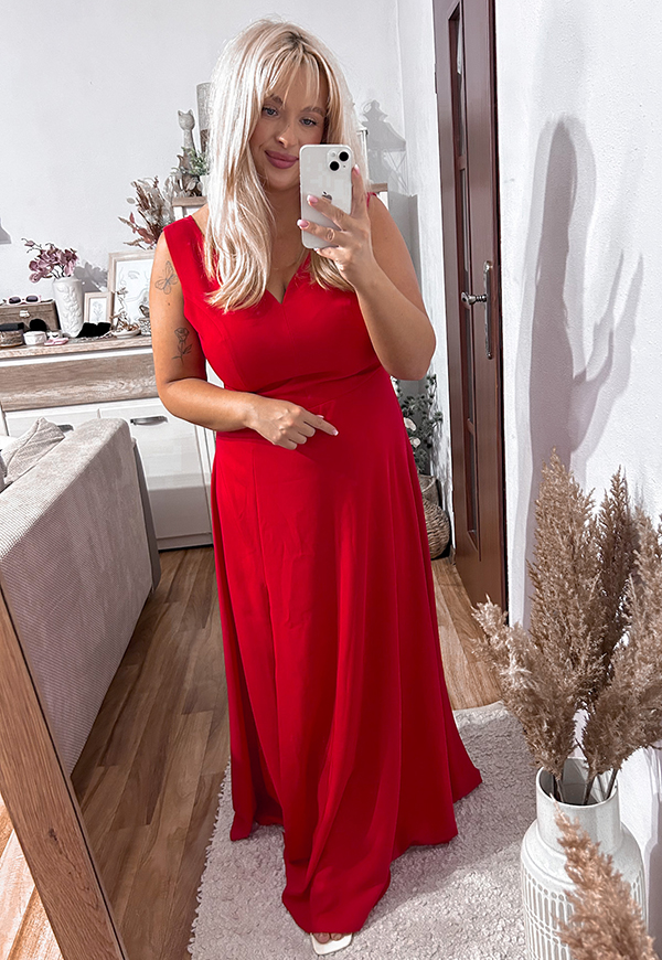 ŠATY NELL MAXI PLUS SIZE RED - produkt polski obrázek 3