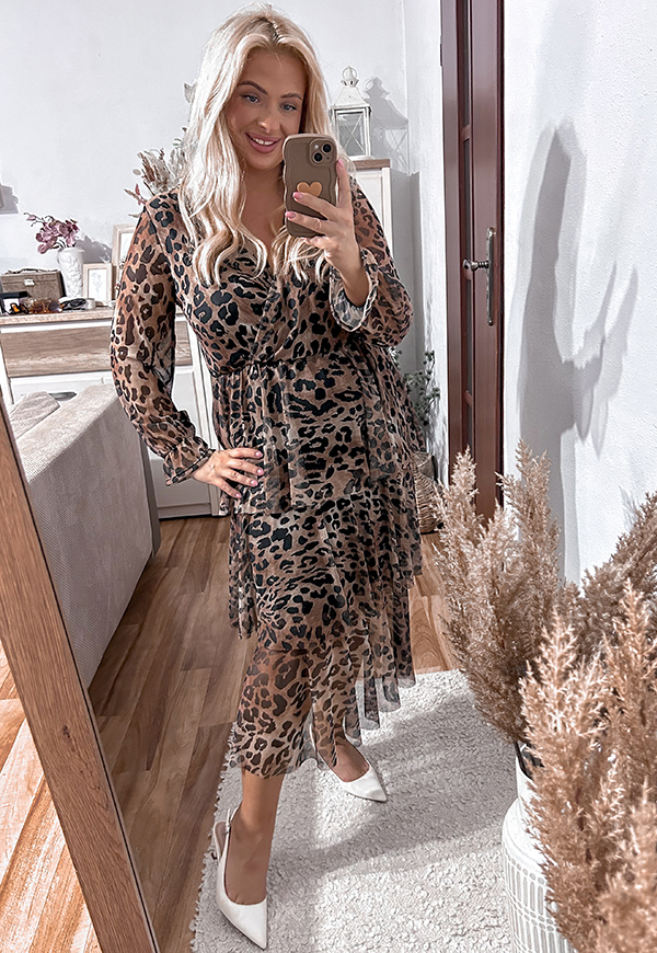 ŠATY SHERRI PLUS SIZE PANTHER BEIGE 01 - włoski obrázek 3