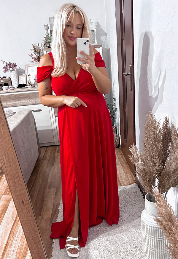 ŠATY VICTORIA MAXI PLUS SIZE RED - produkt polski obrázek 1